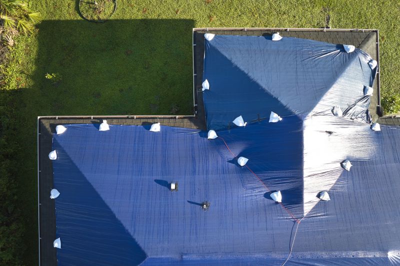 Tarp Installation on Roof